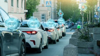 row of cars with sensor symbol on their rear window